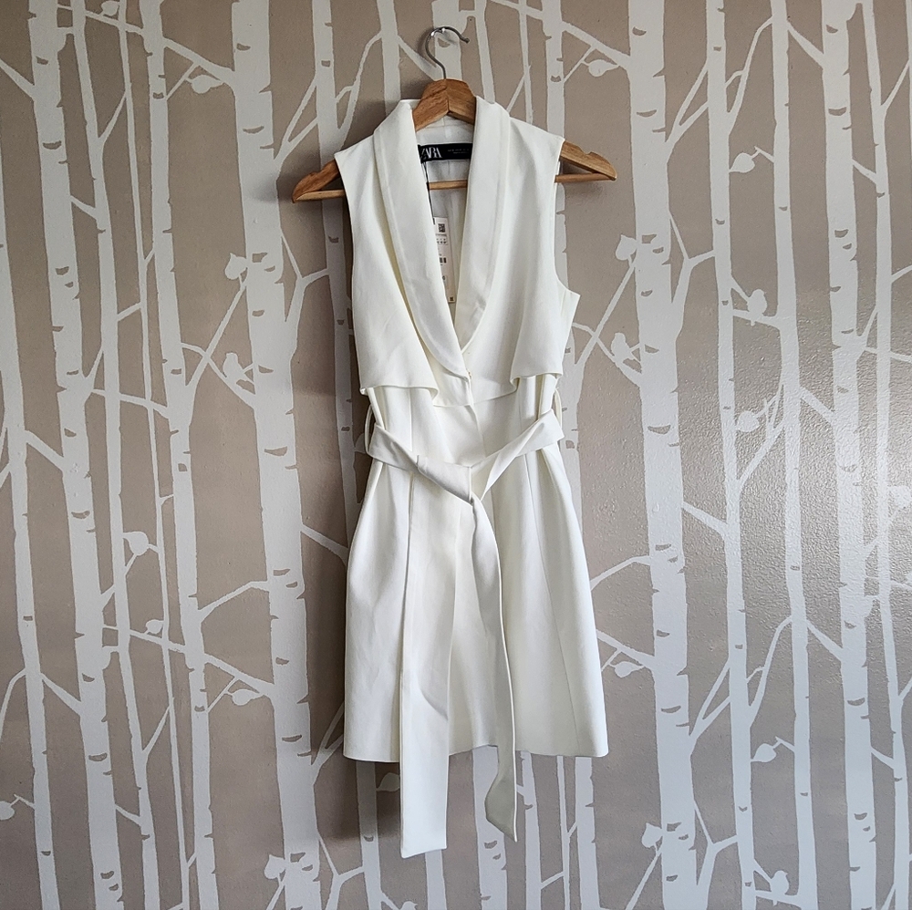 Zara: NWT Cream Sleeveless Mini Dress